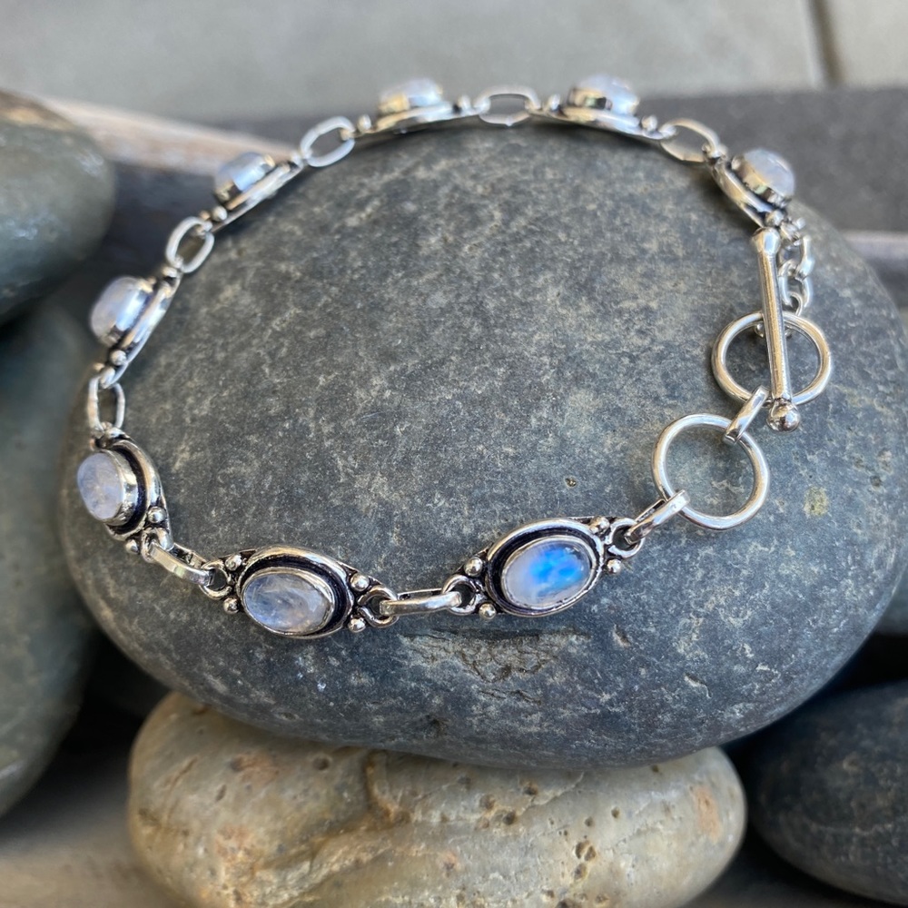 Sundance moonstone bracelet sterling silver stone gemstone tennis birthstone gem - Picture 2 of 10